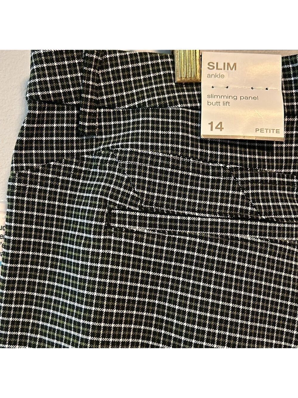 Cleo Plaid Slim Ankle Trouser Pant NWT - Picture 5 of 13